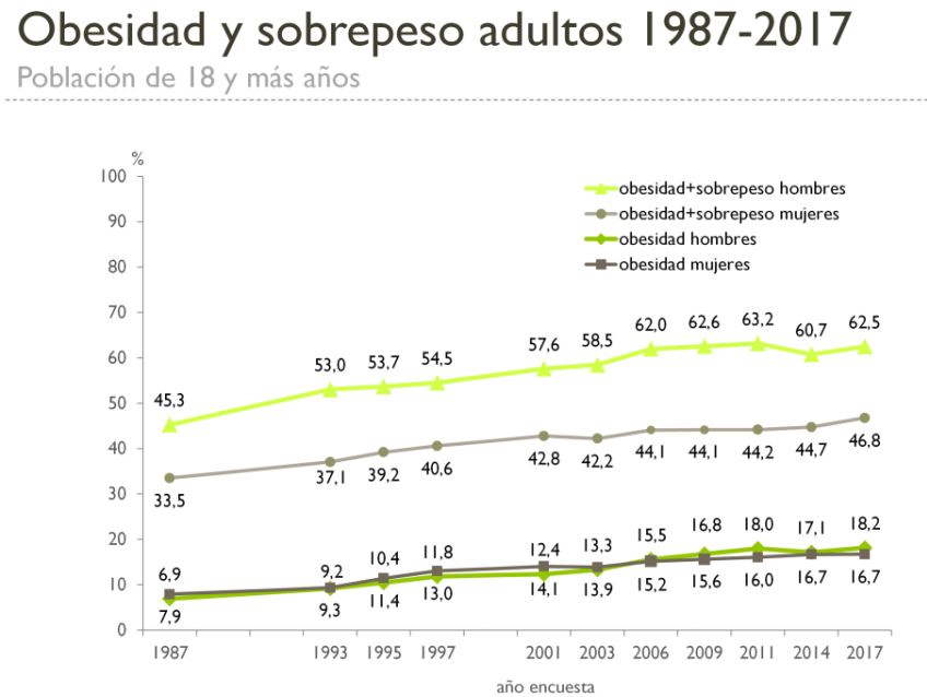 Grafica evolución obesidad