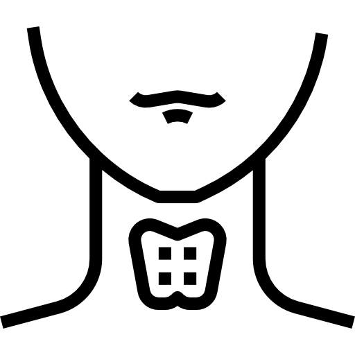 Icono descriptivo de la glándula tiroides, utilizado en la sección de especialidad de hipotiroidismo.